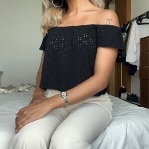 Zara Black Off Shoulder Top